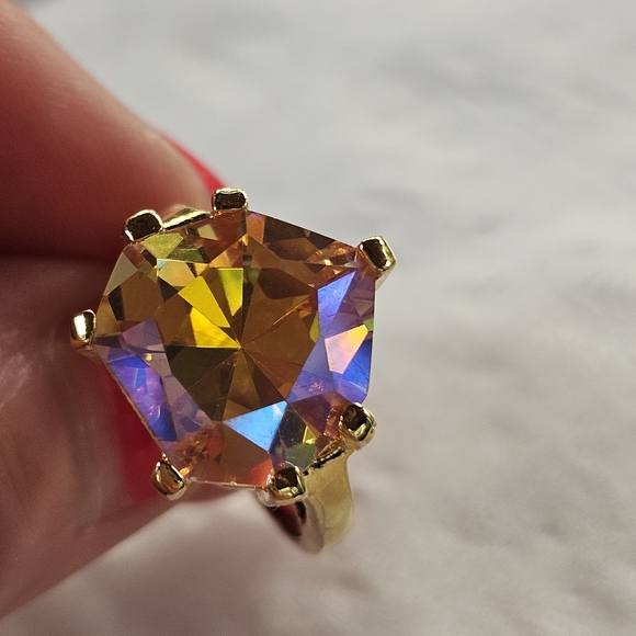 Gold and Purple Statement Ring - Picture 13 of 14